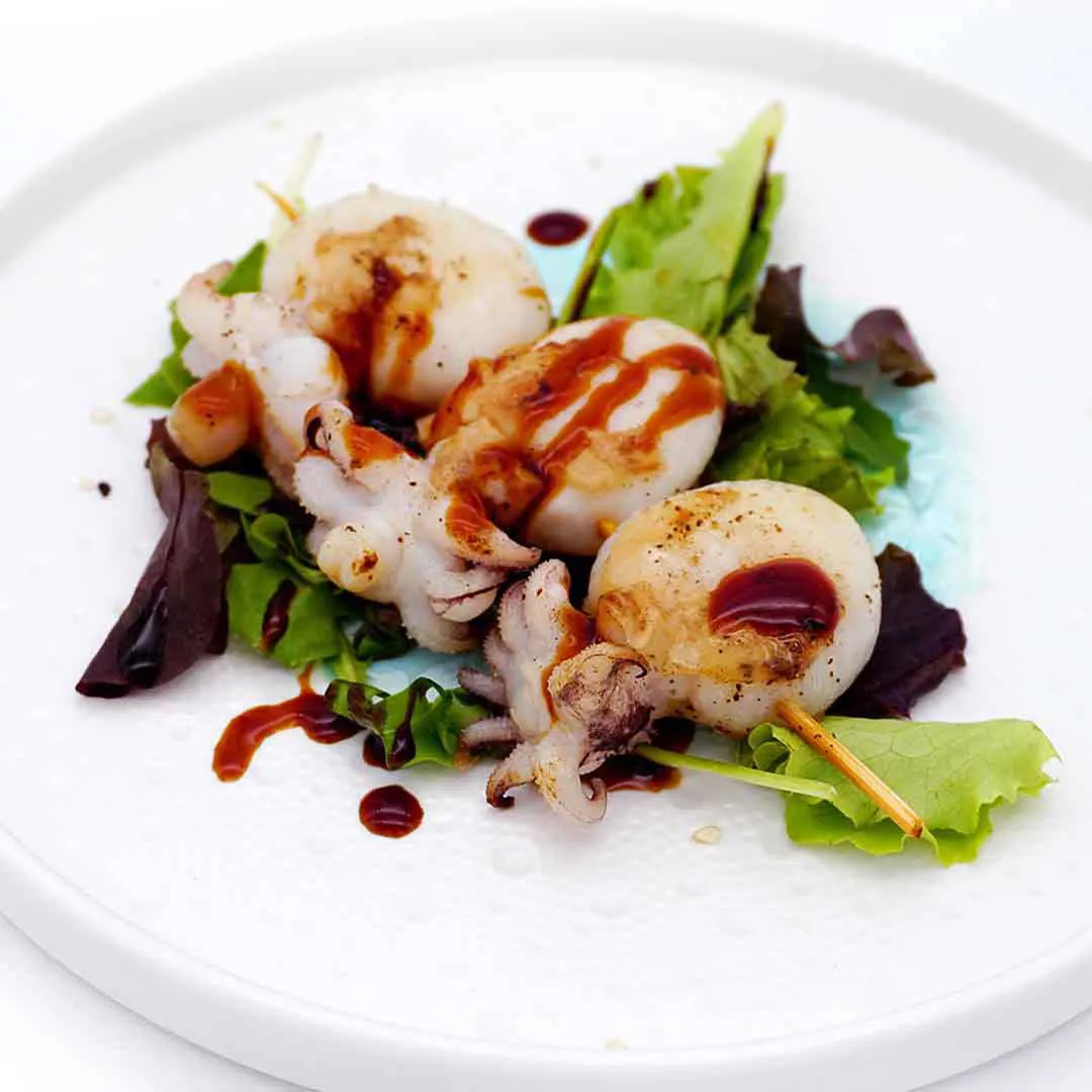 Teppanyaki spiedini di seppioline